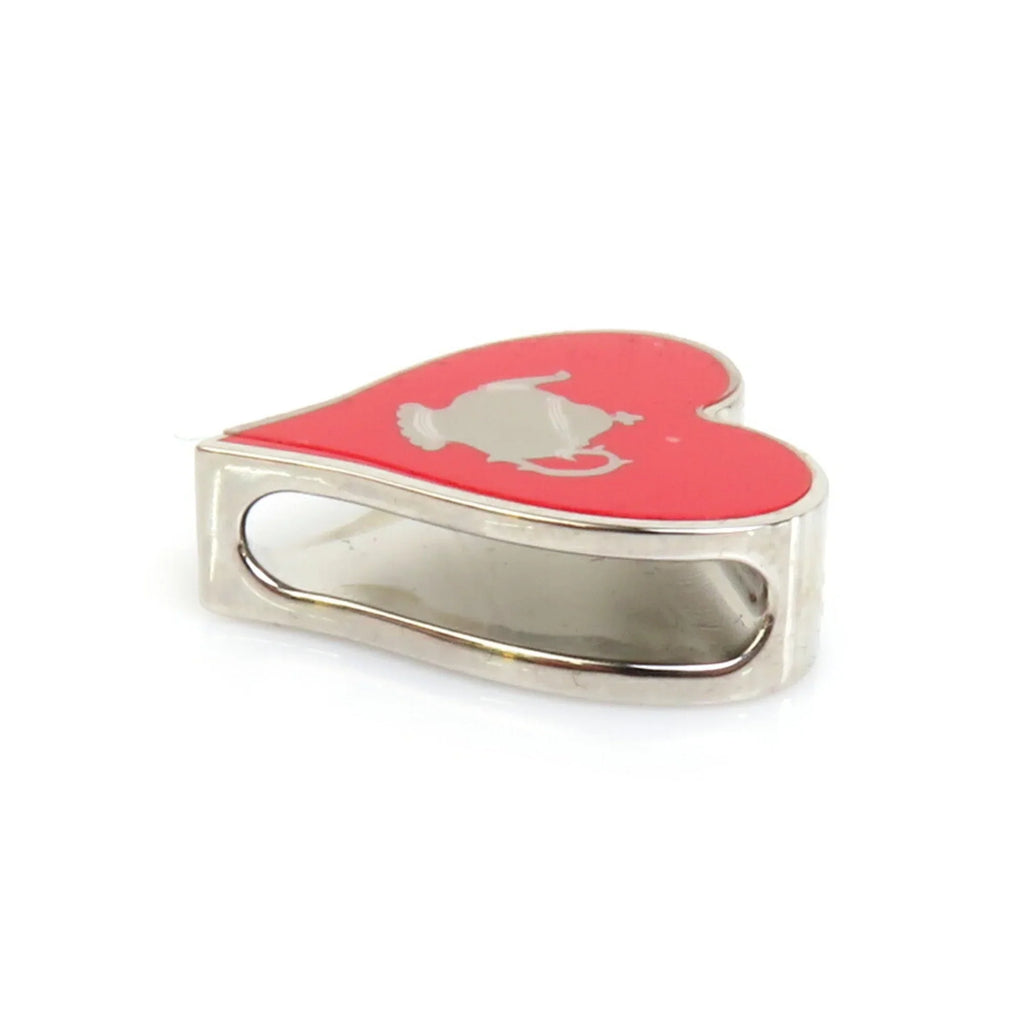 Pre-Owned  Scarf Muffler Ring Tea Time Metal/Enamel Silver/Red Women's (Good)