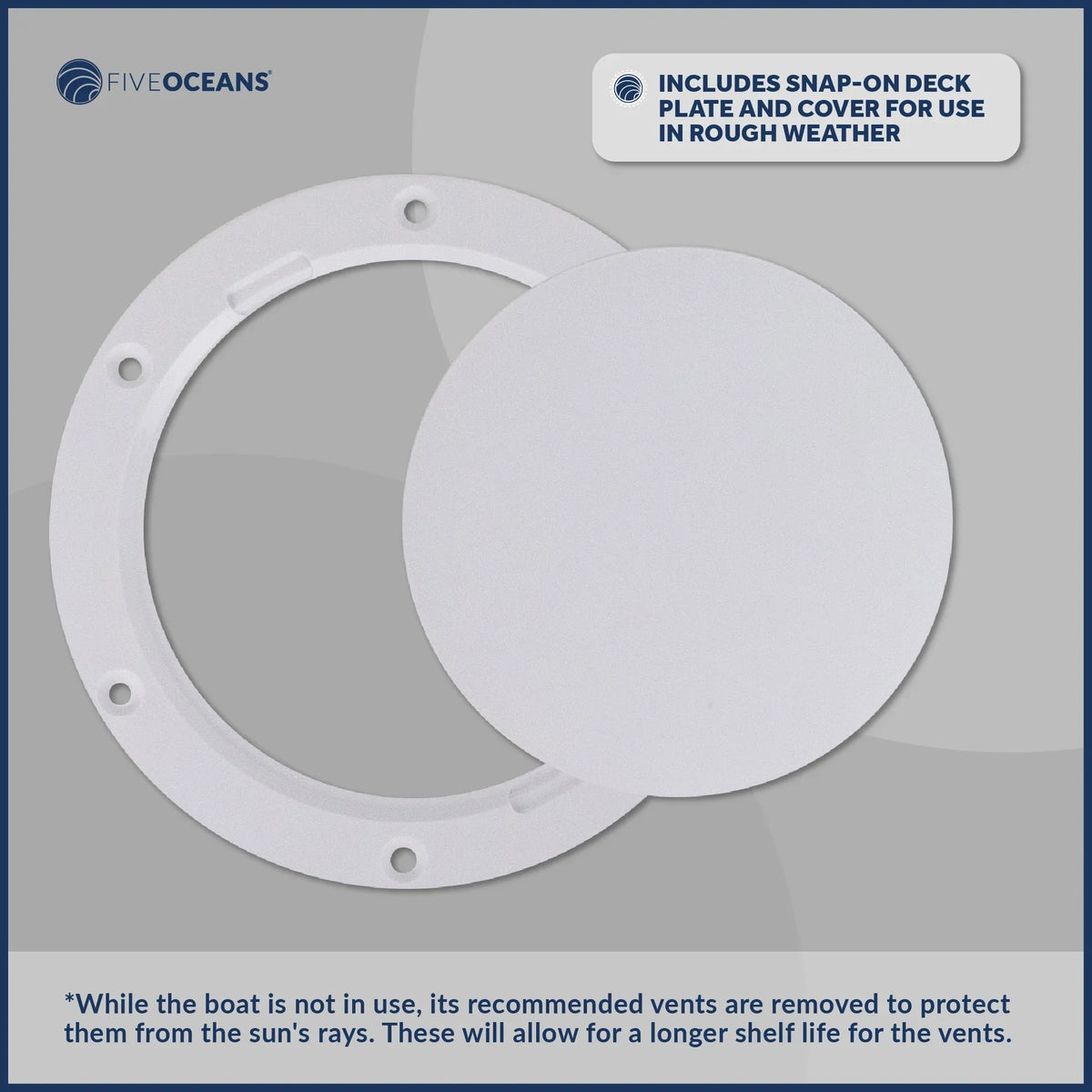 Five Oceans  3-Inch Cowl Vent with Snap-On Deck Plate and Cover, 2 Pack Low Profile -Resistant and Flexible , Red Interior, for Air Intake or Cabin Ventilation - FO88-M2