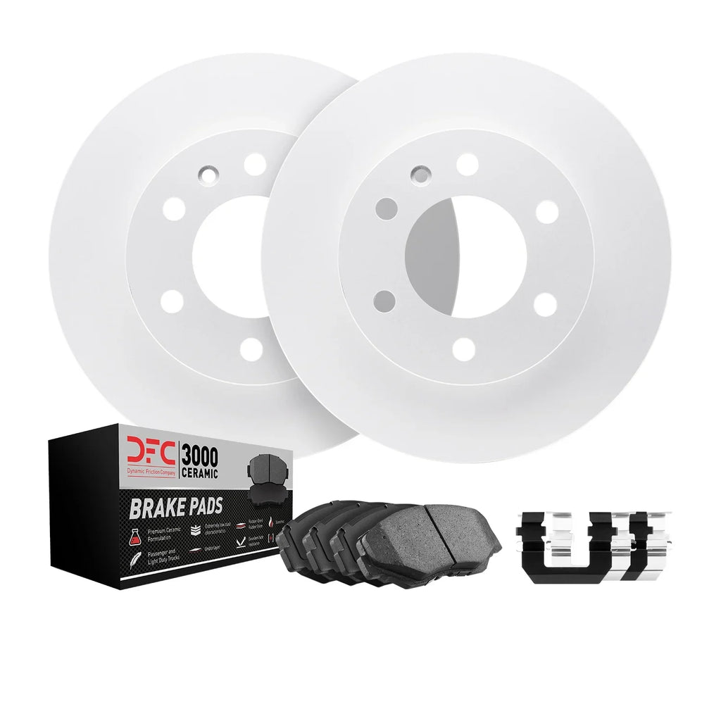 Dynamic Friction Company Front Geospec Brake Rotors with 3000 Series Ceramic Brake Pads includes Hardware 4312-67022 Fits select: 2011-2013  , 2014-2017   S///