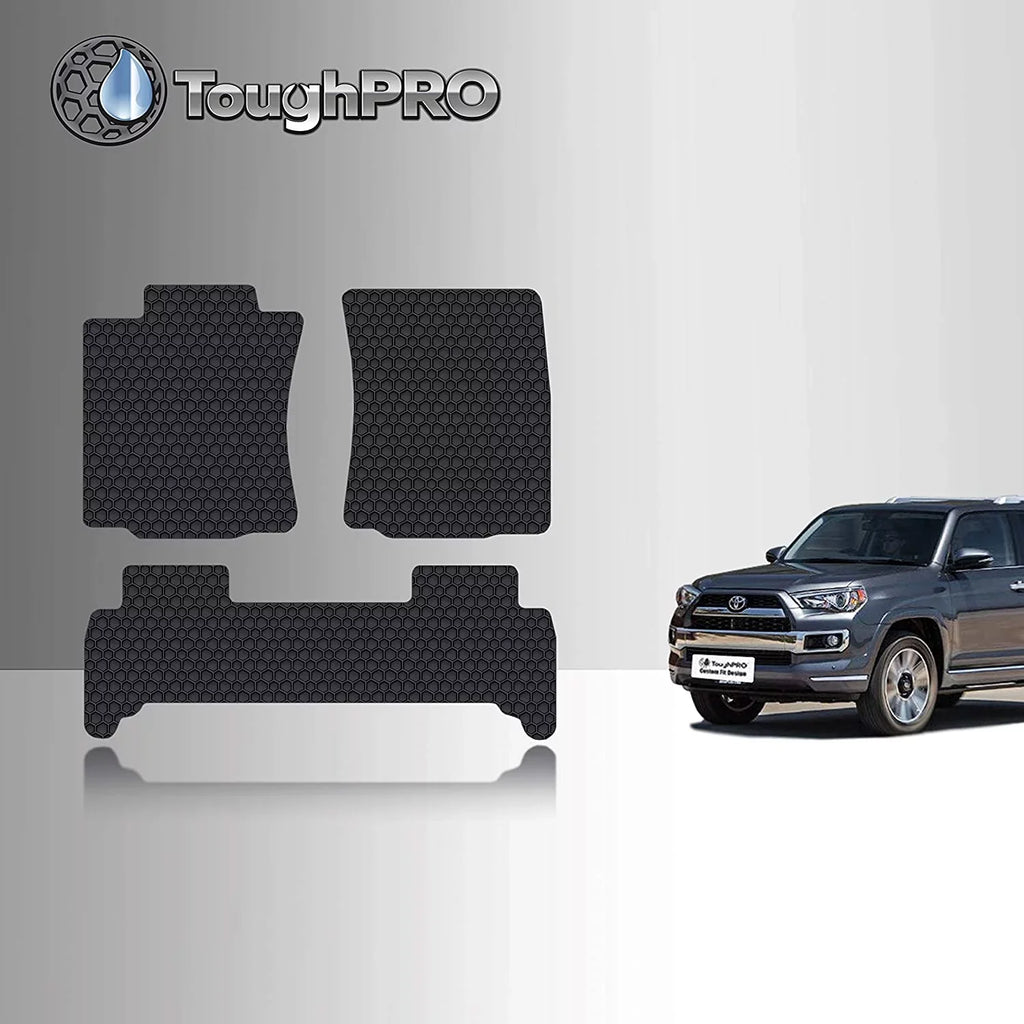 Floor Mat Accessories Set (Front Row + 2nd Row) Compatible with Toyota 4Runner - All Weather - 2021