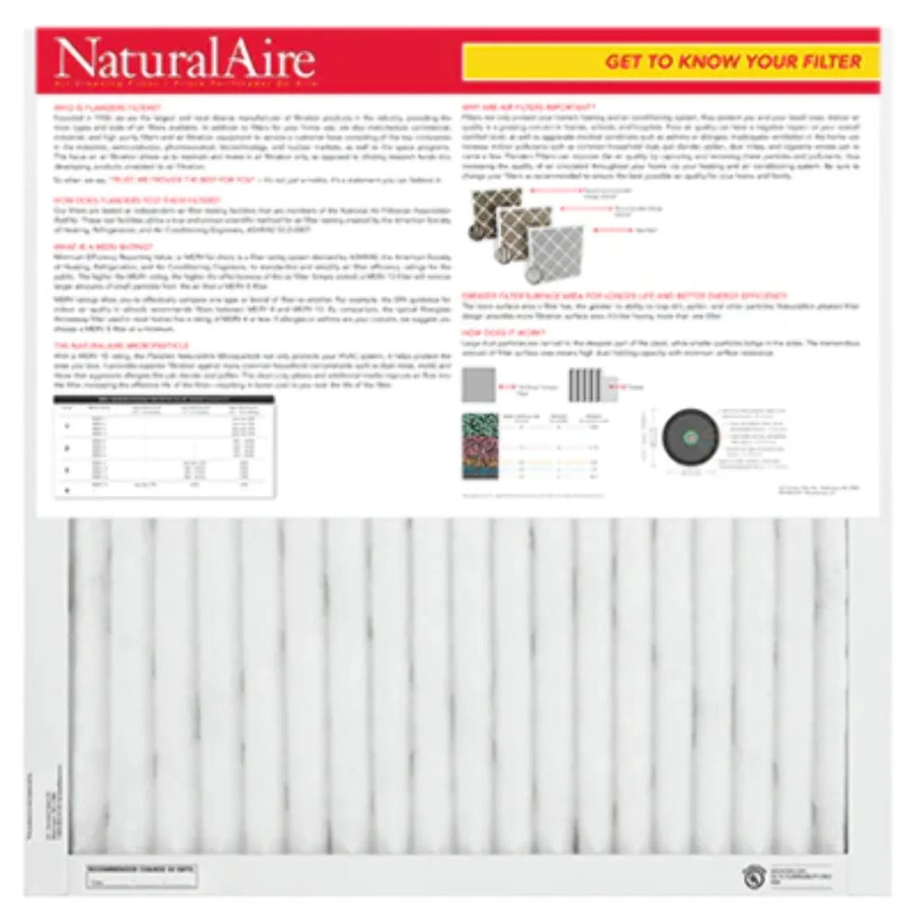 16x25x1 NaturalAire Microparticle  10 Filters 85256.011625 (6 pack)