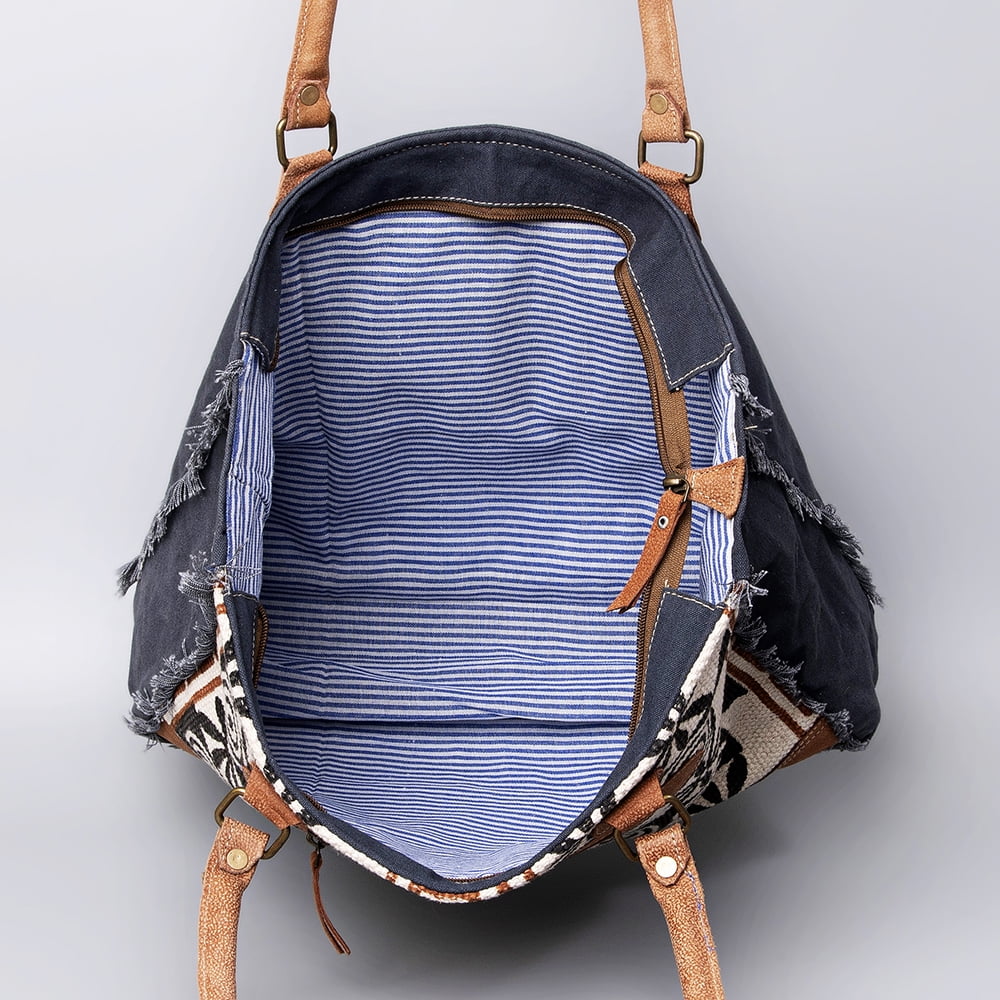 KB491  Upcycled Wool Upcycled Canvas Genuine Leather women bag western handbag purse