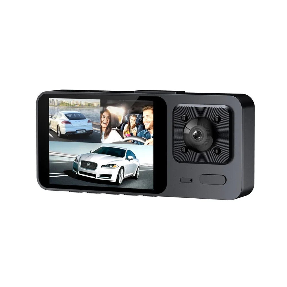 Paddsun Car Dual Lens Dash Camera Cam  1080P Front/Rear/Inside Video Recorder G-Sensor